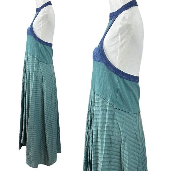 Free People Surf's Up Maxi Dress in Ocean Combo Retro 70s Bohemian Beach Small - Picture 7 of 14